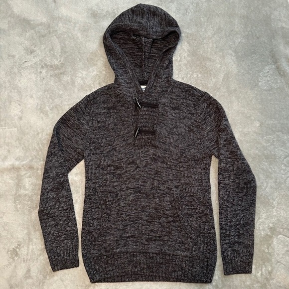 urban pipeline Other - Urban Pipeline Gray Knit Toggle Hoodie Mens Size S Pullover Preppy Dark Academia